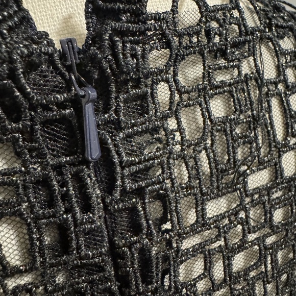 Lela Rose sheath dress / gown rare Metallic 3/4 sleeves & neck accent. vintage - Picture 9 of 14